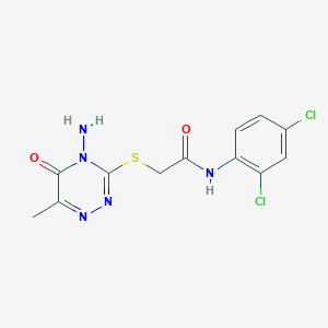 2-[(4-amino-6-methyl-5-oxo-1,2,4-triazin-3-yl)sulfanyl]-N-(2,4-dichlorophenyl)acetamide