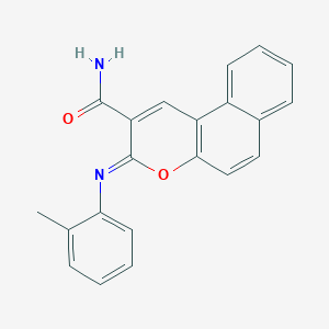molecular formula C21H16N2O2 B2586069 (Z)-3-(o-tolylimino)-3H-benzo[f]chromene-2-carboxamide CAS No. 313234-13-8