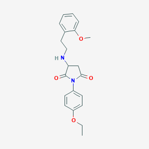 molecular formula C21H24N2O4 B258607 1-(4-Ethoxy-phenyl)-3-[2-(2-methoxy-phenyl)-ethylamino]-pyrrolidine-2,5-dione 