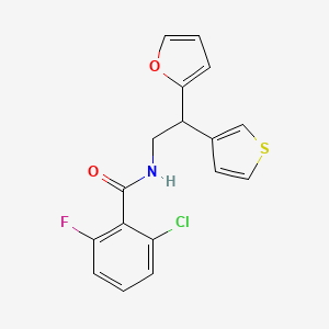 2-chloro-6-fluoro-N-[2-(furan-2-yl)-2-(thiophen-3-yl)ethyl]benzamide