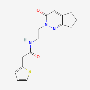 molecular formula C15H17N3O2S B2586074 N-(2-(3-oxo-3,5,6,7-tetrahydro-2H-cyclopenta[c]pyridazin-2-yl)ethyl)-2-(thiophen-2-yl)acetamide CAS No. 2097902-06-0