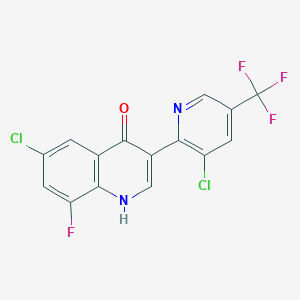 6-chloro-3-[3-chloro-5-(trifluoromethyl)-2-pyridinyl]-8-fluoro-4(1H)-quinolinone