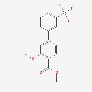 molecular formula C16H13F3O3 B2586080 Methyl-2-Methoxy-4-[3-(Trifluormethyl)phenyl]benzoat CAS No. 1237112-90-1