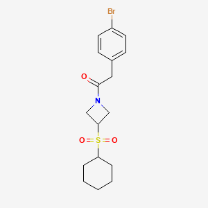 molecular formula C17H22BrNO3S B2586082 2-(4-Bromophenyl)-1-(3-(cyclohexylsulfonyl)azetidin-1-yl)ethanone CAS No. 1448132-17-9