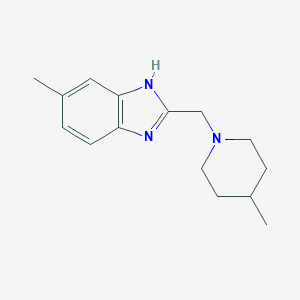 molecular formula C15H21N3 B258609 5-methyl-2-[(4-methyl-1-piperidinyl)methyl]-1H-benzimidazole 