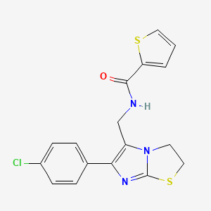 N-((6-(4-chlorophenyl)-2,3-dihydroimidazo[2,1-b]thiazol-5-yl)methyl)thiophene-2-carboxamide