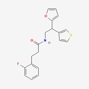 molecular formula C19H18FNO2S B2586093 3-(2-氟苯基)-N-[2-(呋喃-2-基)-2-(噻吩-3-基)乙基]丙酰胺 CAS No. 2097932-67-5