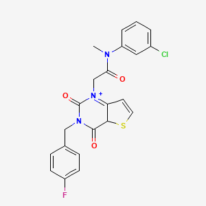 molecular formula C22H17ClFN3O3S B2586094 N-(3-氯苯基)-2-{3-[(4-氟苯基)甲基]-2,4-二氧代-1H,2H,3H,4H-噻吩并[3,2-d]嘧啶-1-基}-N-甲基乙酰胺 CAS No. 1252879-01-8