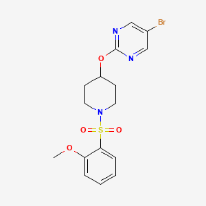 molecular formula C16H18BrN3O4S B2586096 5-Bromo-2-[1-(2-methoxyphenyl)sulfonylpiperidin-4-yl]oxypyrimidine CAS No. 2380078-94-2
