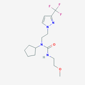 1-cyclopentyl-3-(2-methoxyethyl)-1-(2-(3-(trifluoromethyl)-1H-pyrazol-1-yl)ethyl)urea