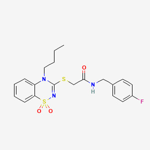 2-[(4-butyl-1,1-dioxido-4H-1,2,4-benzothiadiazin-3-yl)thio]-N-(4-fluorobenzyl)acetamide