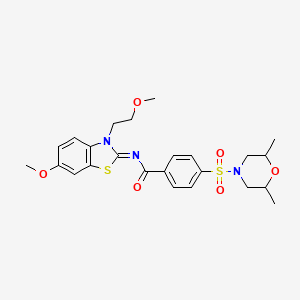 molecular formula C24H29N3O6S2 B2586108 (Z)-4-((2,6-ジメチルモルホリノ)スルホニル)-N-(6-メトキシ-3-(2-メトキシエチル)ベンゾ[d]チアゾール-2(3H)-イリデン)ベンズアミド CAS No. 865161-40-6