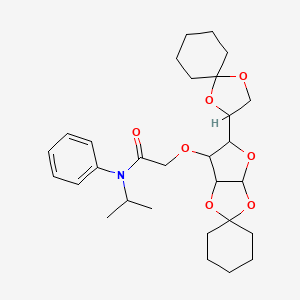 molecular formula C29H41NO7 B2586110 2-(5'-{1,4-二氧杂螺[4.5]癸烷-2-基}-四氢螺[环己烷-1,2'-呋喃并[2,3-d][1,3]二氧杂环]-6'-氧基)-N-苯基-N-(丙-2-基)乙酰胺 CAS No. 1092119-02-2