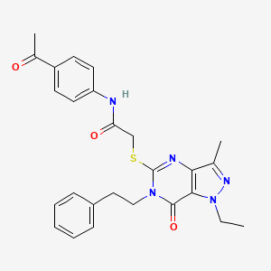 N-(4-acetylphenyl)-2-((1-ethyl-3-methyl-7-oxo-6-phenethyl-6,7-dihydro-1H-pyrazolo[4,3-d]pyrimidin-5-yl)thio)acetamide