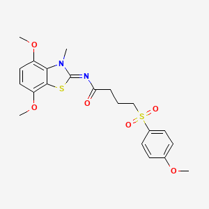 (E)-N-(4,7-dimethoxy-3-methylbenzo[d]thiazol-2(3H)-ylidene)-4-((4-methoxyphenyl)sulfonyl)butanamide