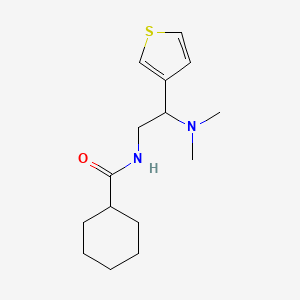 molecular formula C15H24N2OS B2586136 N-(2-(dimethylamino)-2-(thiophen-3-yl)ethyl)cyclohexanecarboxamide CAS No. 954592-33-7