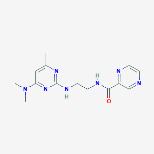 N-(2-((4-(dimethylamino)-6-methylpyrimidin-2-yl)amino)ethyl)pyrazine-2-carboxamide