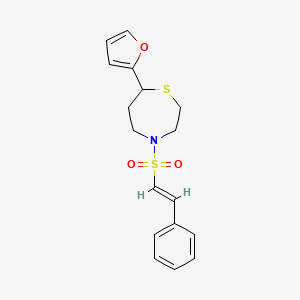 molecular formula C17H19NO3S2 B2586145 (E)-7-(furan-2-yl)-4-(styrylsulfonyl)-1,4-thiazepane CAS No. 1706508-32-8