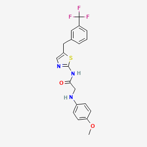 molecular formula C20H18F3N3O2S B2586146 2-((4-甲氧基苯基)氨基)-N-(5-(3-(三氟甲基)苄基)噻唑-2-基)乙酰胺 CAS No. 780818-98-6