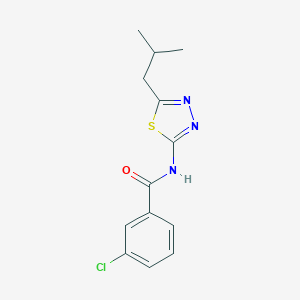 molecular formula C13H14ClN3OS B258615 3-chloro-N-(5-isobutyl-1,3,4-thiadiazol-2-yl)benzamide 