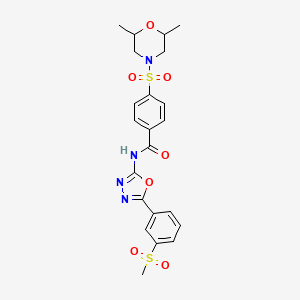 4-((2,6-dimethylmorpholino)sulfonyl)-N-(5-(3-(methylsulfonyl)phenyl)-1,3,4-oxadiazol-2-yl)benzamide