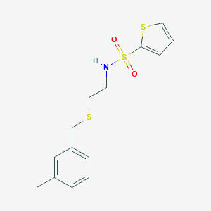 molecular formula C14H17NO2S3 B258616 N-{2-[(3-methylbenzyl)sulfanyl]ethyl}thiophene-2-sulfonamide 