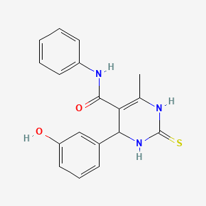 4-(3-hydroxyphenyl)-6-methyl-N-phenyl-2-thioxo-1,2,3,4-tetrahydropyrimidine-5-carboxamide