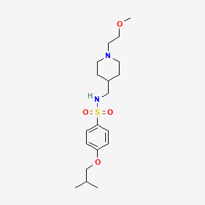 molecular formula C19H32N2O4S B2586165 4-isobutoxy-N-((1-(2-methoxyethyl)piperidin-4-yl)methyl)benzenesulfonamide CAS No. 953143-32-3