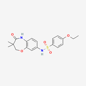 molecular formula C19H22N2O5S B2586178 N-(3,3-dimethyl-4-oxo-2,3,4,5-tetrahydrobenzo[b][1,4]oxazepin-8-yl)-4-ethoxybenzenesulfonamide CAS No. 922051-18-1