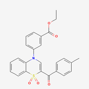 ethyl 3-[2-(4-methylbenzoyl)-1,1-dioxido-4H-1,4-benzothiazin-4-yl]benzoate