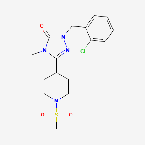 molecular formula C16H21ClN4O3S B2586182 1-(2-chlorobenzyl)-4-methyl-3-(1-(methylsulfonyl)piperidin-4-yl)-1H-1,2,4-triazol-5(4H)-one CAS No. 1105248-85-8