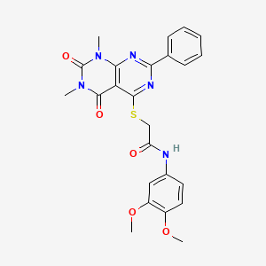N-(3,4-dimethoxyphenyl)-2-((6,8-dimethyl-5,7-dioxo-2-phenyl-5,6,7,8-tetrahydropyrimido[4,5-d]pyrimidin-4-yl)thio)acetamide