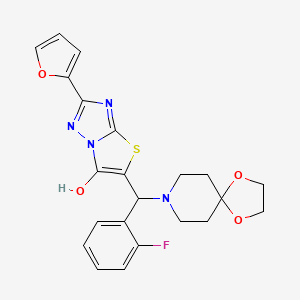 5-((2-Fluorophenyl)(1,4-dioxa-8-azaspiro[4.5]decan-8-yl)methyl)-2-(furan-2-yl)thiazolo[3,2-b][1,2,4]triazol-6-ol