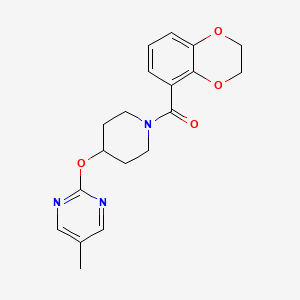 molecular formula C19H21N3O4 B2586199 2,3-Dihydro-1,4-benzodioxin-5-yl-[4-(5-methylpyrimidin-2-yl)oxypiperidin-1-yl]methanone CAS No. 2380182-04-5