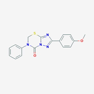 molecular formula C17H14N4O2S B258620 2-(4-methoxyphenyl)-6-phenyl-5H-[1,2,4]triazolo[5,1-b][1,3,5]thiadiazin-7-one 