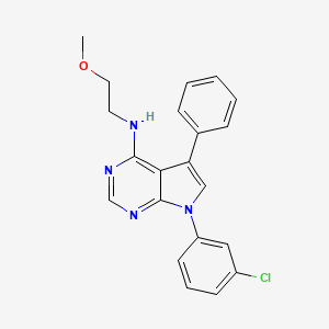 molecular formula C21H19ClN4O B2586200 7-(3-氯苯基)-N-(2-甲氧基乙基)-5-苯基-7H-吡咯并[2,3-d]嘧啶-4-胺 CAS No. 477230-72-1