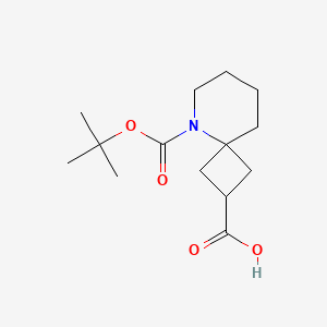 molecular formula C14H23NO4 B2586204 5-(Tert-butoxycarbonyl)-5-azaspiro[3.5]nonane-2-carboxylic acid CAS No. 2287315-41-5