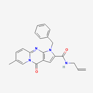 molecular formula C22H20N4O2 B2586207 N-烯丙基-1-苄基-7-甲基-4-氧代-1,4-二氢吡啶并[1,2-a]吡咯并[2,3-d]嘧啶-2-甲酰胺 CAS No. 900285-59-8