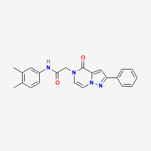 molecular formula C22H20N4O2 B2586208 N-(3,4-dimethylphenyl)-2-(4-oxo-2-phenylpyrazolo[1,5-a]pyrazin-5(4H)-yl)acetamide CAS No. 941963-03-7