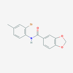 molecular formula C15H12BrNO3 B258621 N-(2-bromo-4-methylphenyl)-1,3-benzodioxole-5-carboxamide 