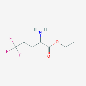 molecular formula C7H12F3NO2 B2586210 Ethyl 2-amino-5,5,5-trifluoropentanoate CAS No. 1260582-75-9