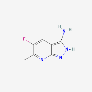 molecular formula C7H7FN4 B2586211 5-Fluoro-6-methyl-1H-pyrazolo[3,4-B]pyridin-3-amine CAS No. 1426309-25-2