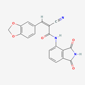 molecular formula C19H11N3O5 B2586213 (Z)-3-(1,3-Benzodioxol-5-yl)-2-cyano-N-(1,3-dioxoisoindol-4-yl)prop-2-enamide CAS No. 565169-20-2