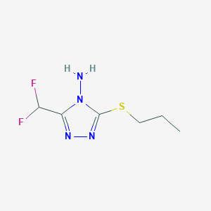 molecular formula C6H10F2N4S B2586218 3-Difluoromethyl-5-propylsulfanyl-[1,2,4]triazol-4-ylamine CAS No. 886496-00-0