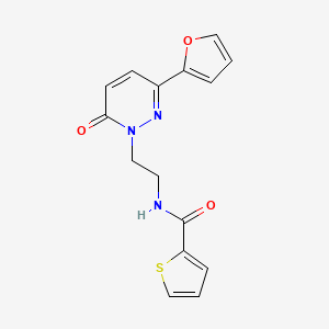 molecular formula C15H13N3O3S B2586220 N-(2-(3-(furan-2-yl)-6-oxopyridazin-1(6H)-yl)ethyl)thiophene-2-carboxamide CAS No. 953921-78-3
