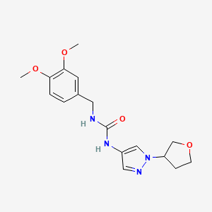 molecular formula C17H22N4O4 B2586227 1-(3,4-dimethoxybenzyl)-3-(1-(tetrahydrofuran-3-yl)-1H-pyrazol-4-yl)urea CAS No. 1797318-89-8