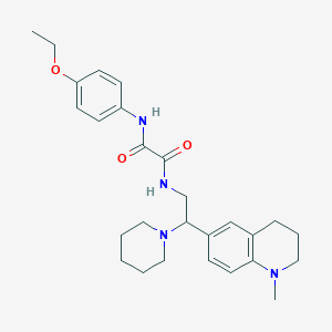 molecular formula C27H36N4O3 B2586232 N-(4-ethoxyphenyl)-N'-[2-(1-methyl-1,2,3,4-tetrahydroquinolin-6-yl)-2-piperidin-1-ylethyl]ethanediamide CAS No. 922040-31-1