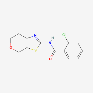 molecular formula C13H11ClN2O2S B2586234 2-chloro-N-(6,7-dihydro-4H-pyrano[4,3-d]thiazol-2-yl)benzamide CAS No. 1396635-27-0