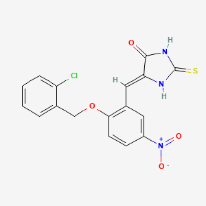 molecular formula C17H12ClN3O4S B2586239 (Z)-5-(2-((2-chlorobenzyl)oxy)-5-nitrobenzylidene)-2-thioxoimidazolidin-4-one CAS No. 613219-18-4