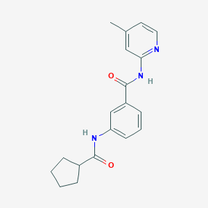 molecular formula C19H21N3O2 B258624 3-[(cyclopentylcarbonyl)amino]-N-(4-methyl-2-pyridinyl)benzamide 